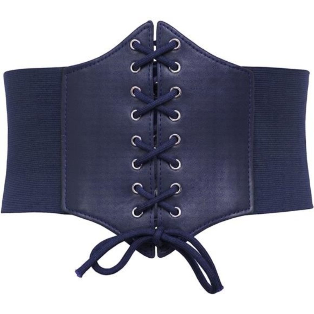 Elastic Waist Belt Navy Blue